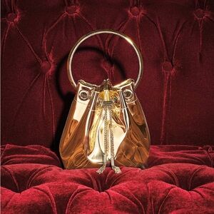 Jimmy Choo Bon Bon Mirror Fabric with Metal Handle